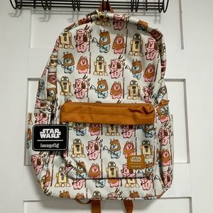 Ewok Star Wars canvas Loungefly and Disney Backpack. Brand New with tags